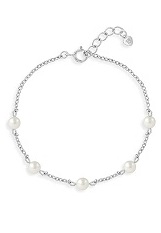 lovely classic silver cultured pearl baby bracelet